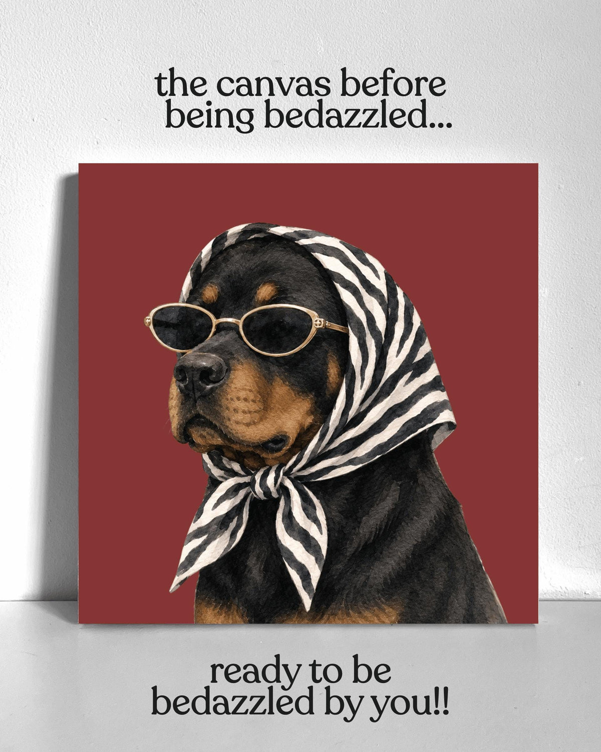 Stylish Rottweiler Bedazzle Canvas Kit