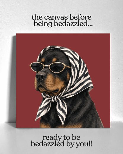 Stylish Rottweiler Bedazzle Canvas Kit