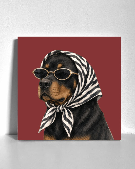 Stylish Rottweiler Bedazzle Canvas Kit