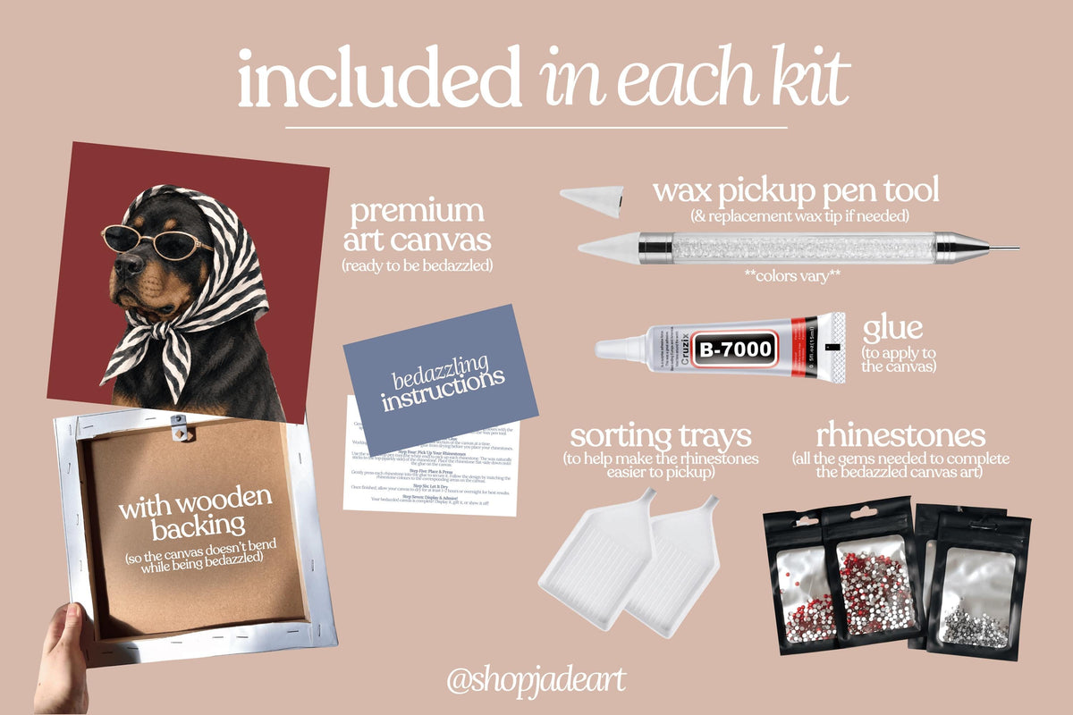 Stylish Rottweiler Bedazzle Canvas Kit