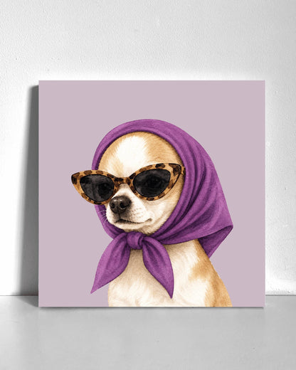 Stylish Chihuahua Bedazzle Canvas Kit