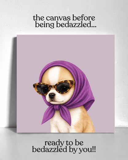 Stylish Chihuahua Puppy Bedazzle Canvas Kit