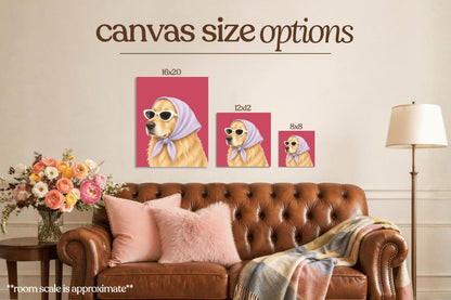 Stylish Golden Retriever Bedazzle Canvas Kit