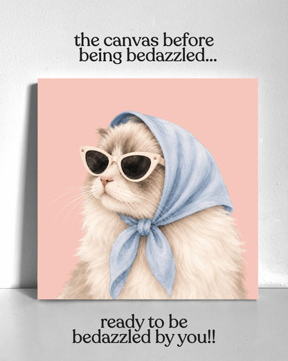 Stylish Ragdoll Cat Bedazzle Canvas Kit