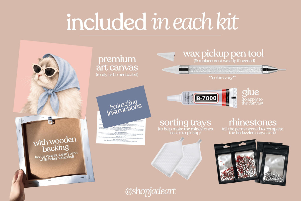 Stylish Ragdoll Cat Bedazzle Canvas Kit
