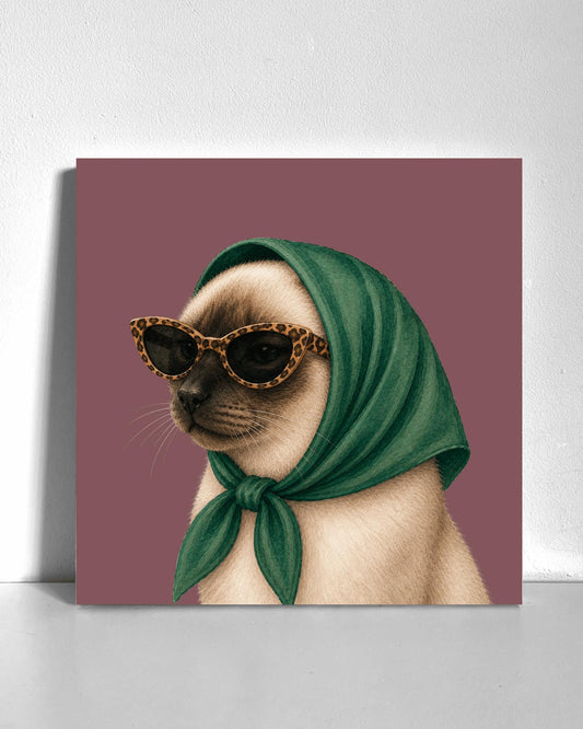 Stylish Siamese Cat Bedazzle Canvas Kit