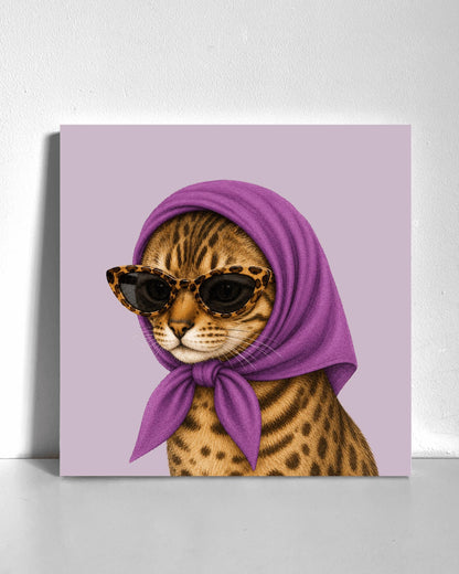 Stylish Bengal Cat Bedazzle Canvas Kit