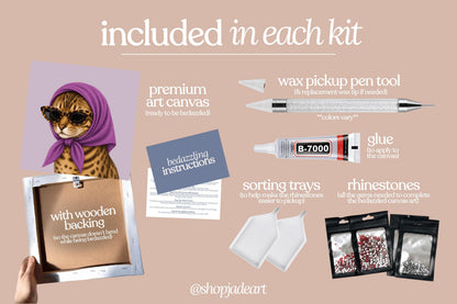 Stylish Bengal Cat Bedazzle Canvas Kit