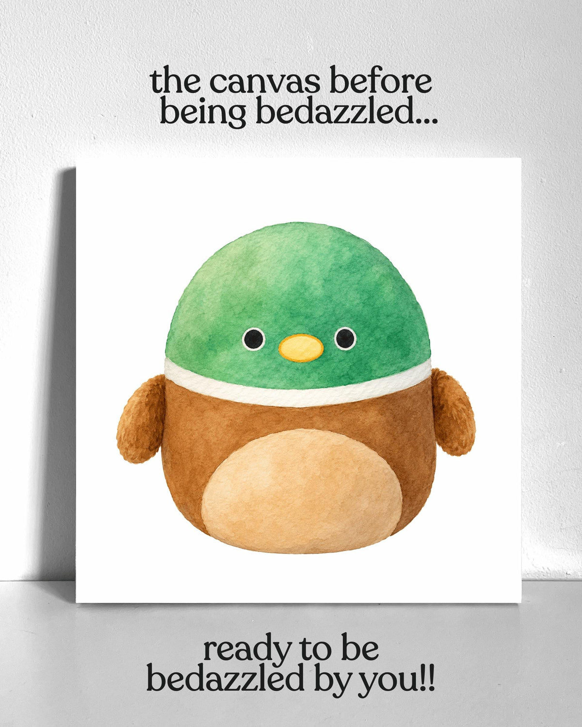 Duck Squish Plushie Bedazzle Canvas Kit