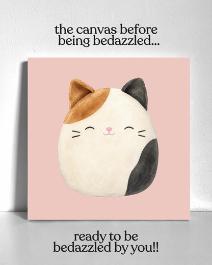 Cat Squish Plushie Bedazzle Canvas Kit
