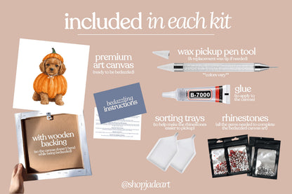 Pumpkin Puppy Bedazzle Canvas Kit
