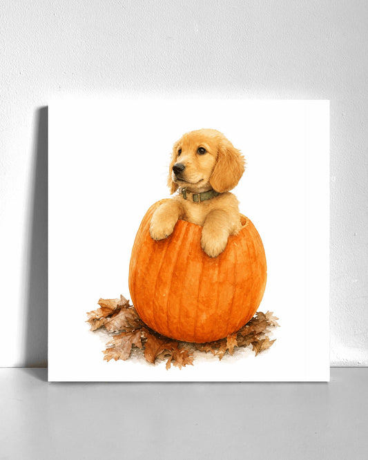 Puppy in a Pumpkin Bedazzle Canvas Kit