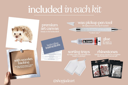 Hedgehog Bedazzle Canvas Kit