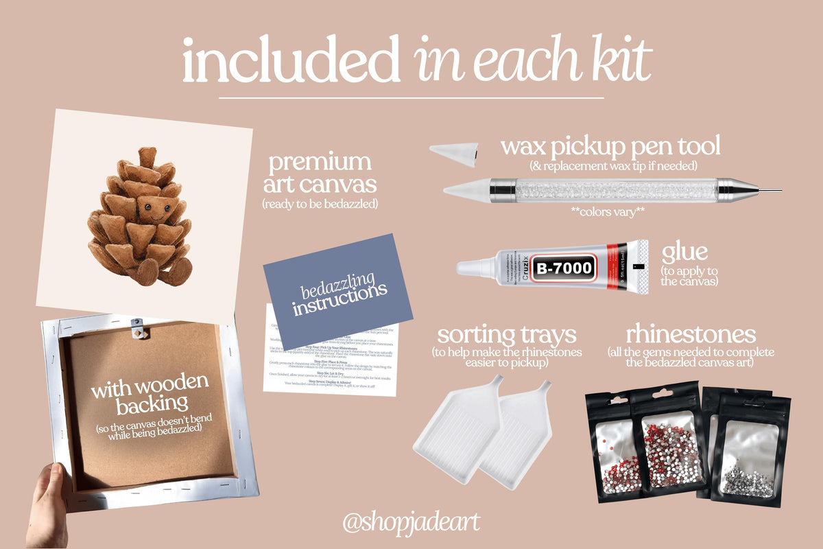 Pinecone Plushie Bedazzle Canvas Kit