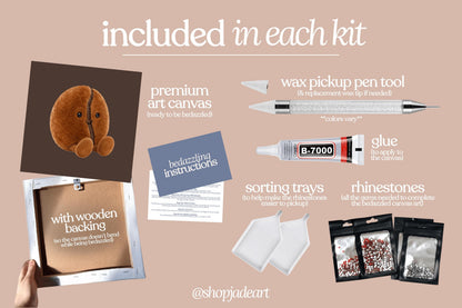 Coffee Plushie Bedazzle Canvas Kit