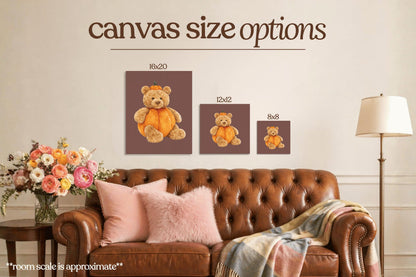 Pumpkin Teddy Bear Bedazzle Canvas Kit