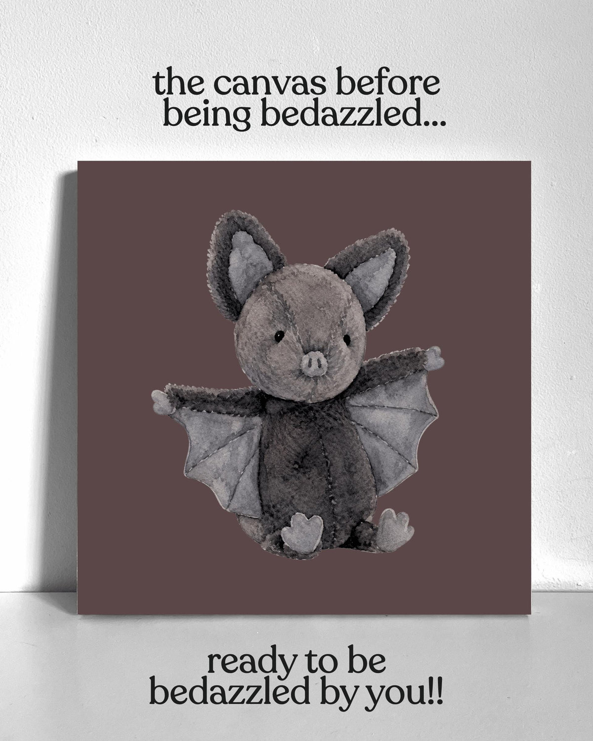 Black Bat Bedazzle Canvas Kit
