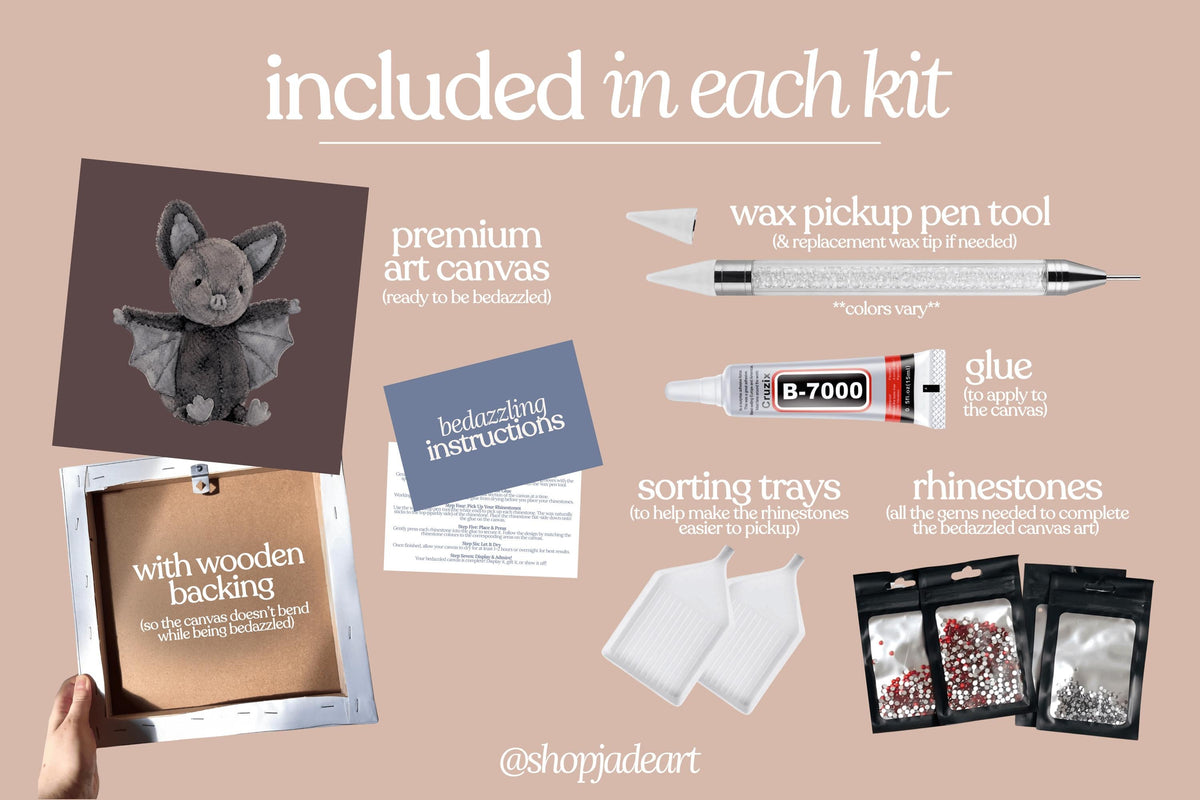Black Bat Bedazzle Canvas Kit