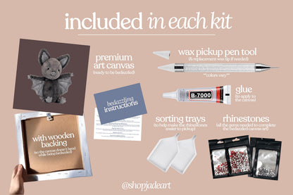 Black Bat Bedazzle Canvas Kit