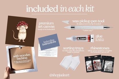 Mushroom Mouse Bedazzle Canvas Kit