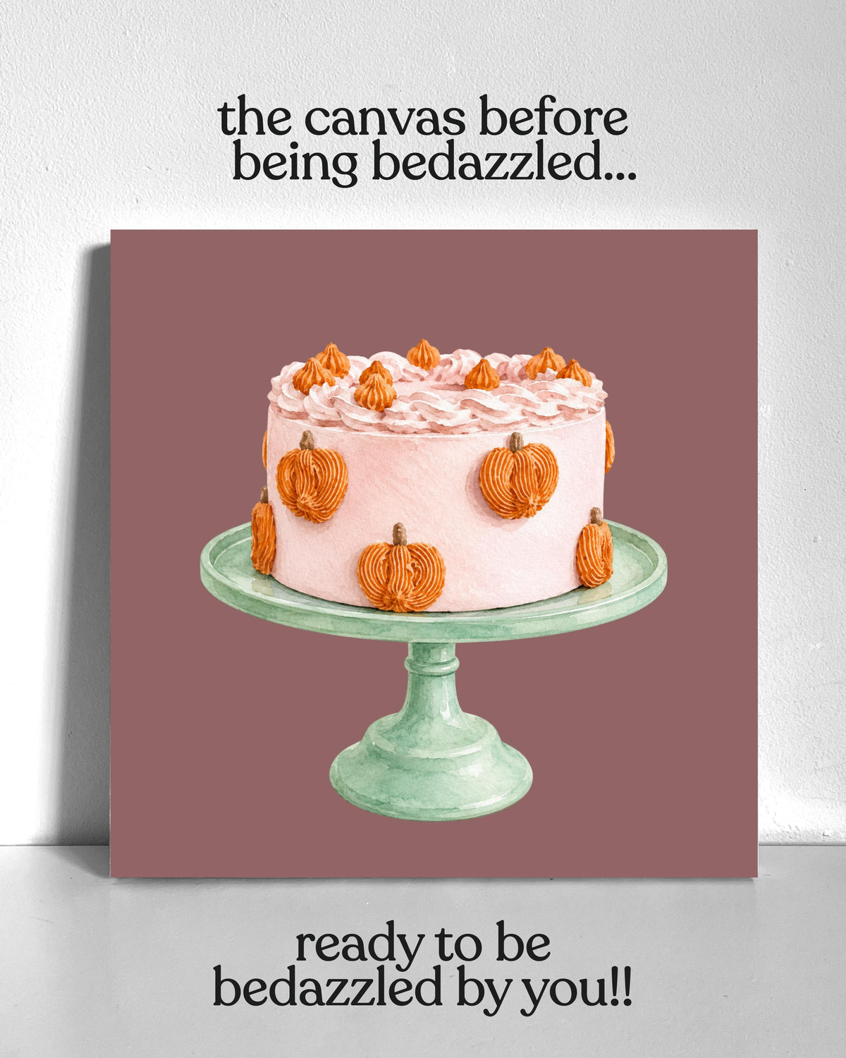 Pumpkin Party Cake Bedazzle Canvas Kit