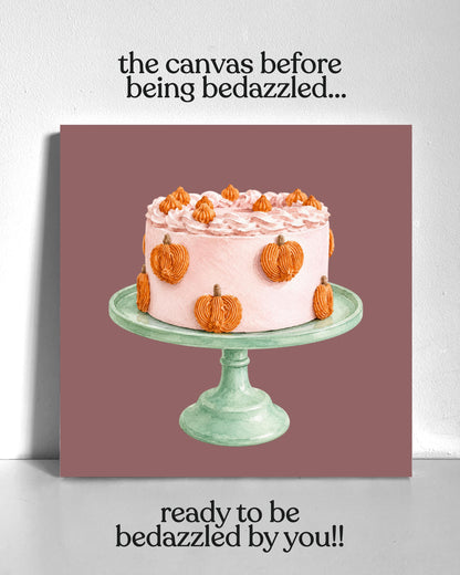 Pumpkin Party Cake Bedazzle Canvas Kit
