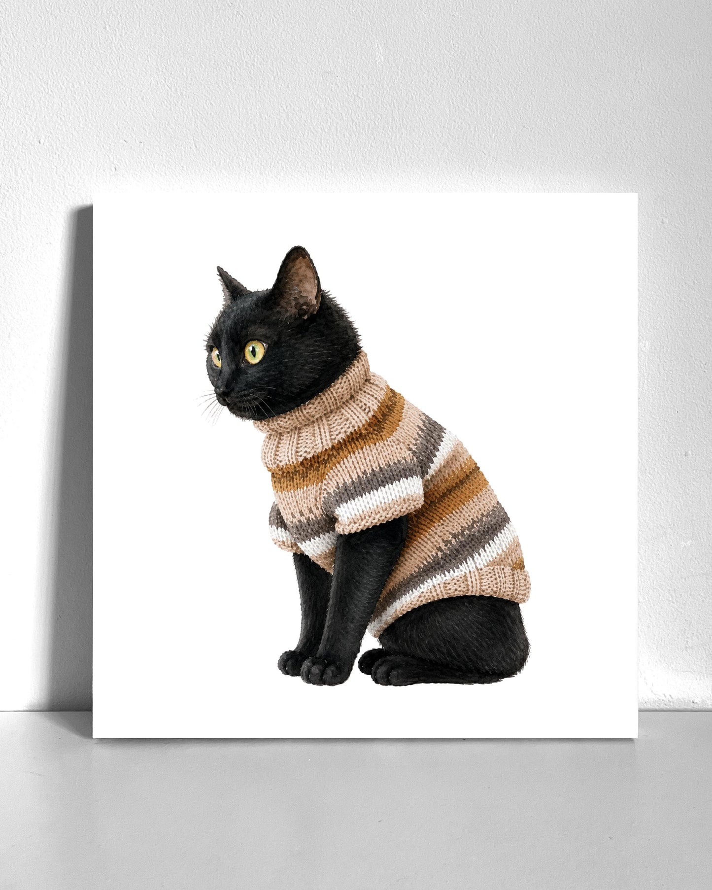 Black Cozy Cat Bedazzle Canvas Kit