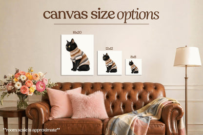Black Cozy Cat Bedazzle Canvas Kit