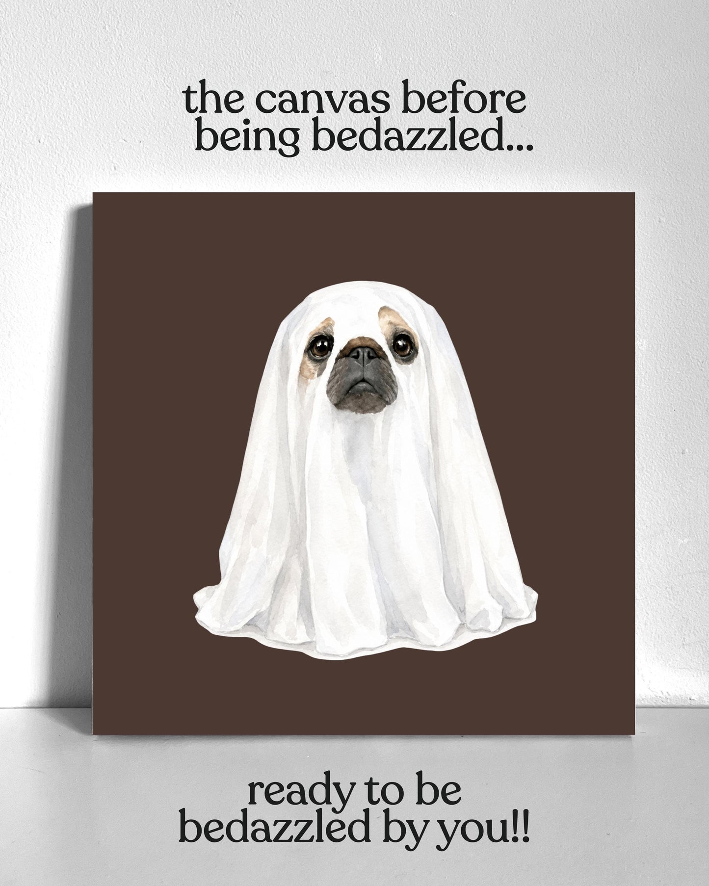 Spooky Pug Bedazzle Canvas Kit
