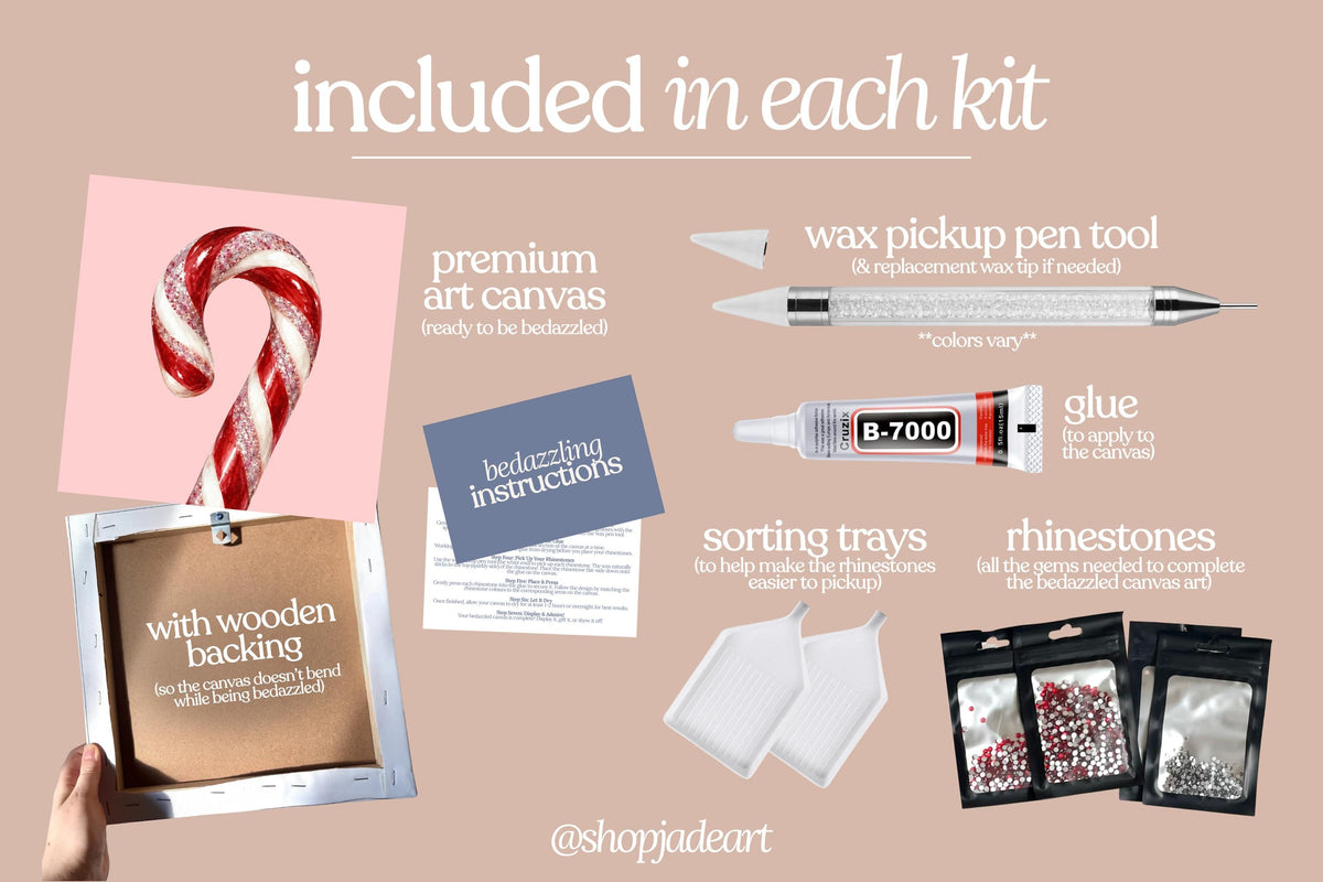 Candy Cane Bedazzle Canvas Kit