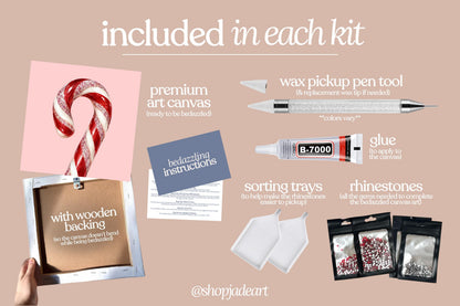 Candy Cane Bedazzle Canvas Kit