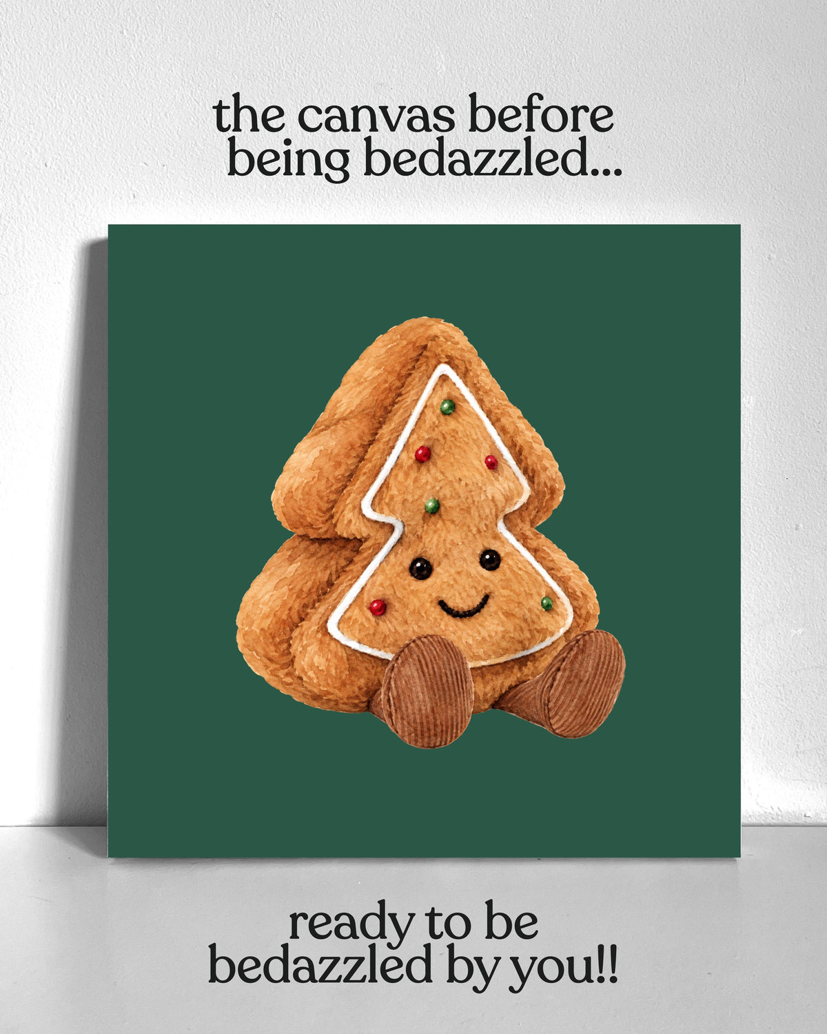 Christmas Tree Plushie Bedazzle Canvas Kit