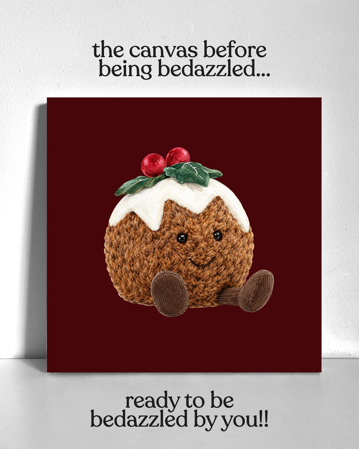 Christmas Pudding Bedazzle Canvas Kit