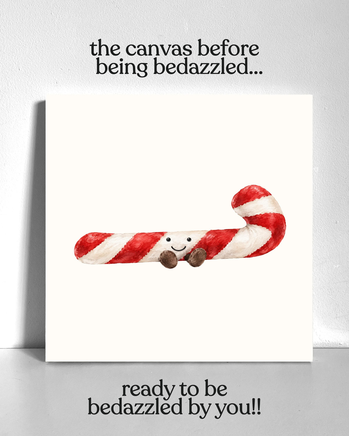 Candy Cane Plushie Bedazzle Canvas Kit