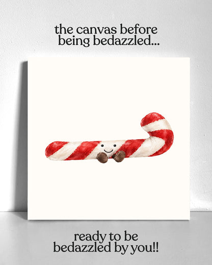 Candy Cane Plushie Bedazzle Canvas Kit