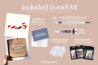 Candy Cane Plushie Bedazzle Canvas Kit