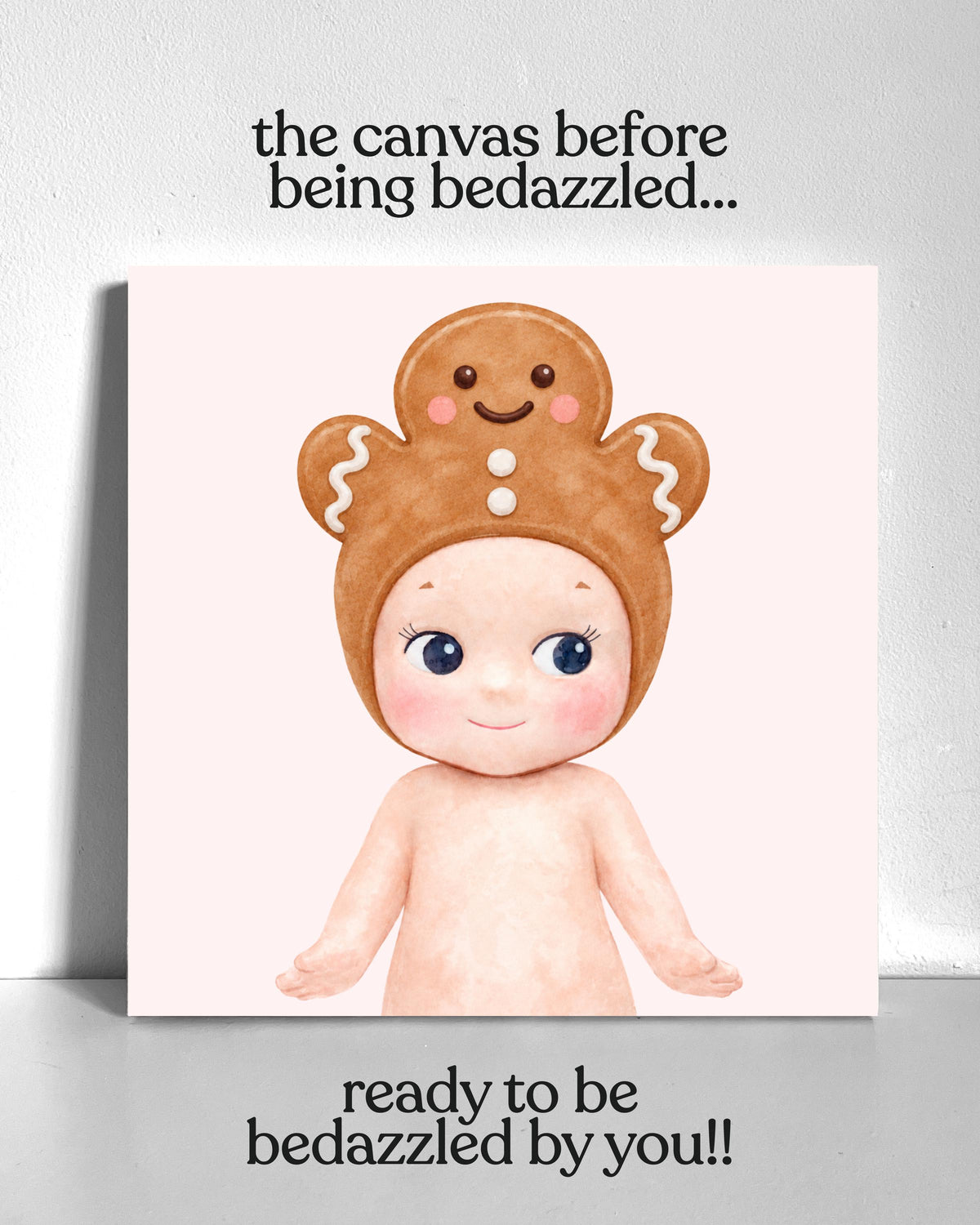 Gingerbread Sonny Bedazzle Canvas Kit