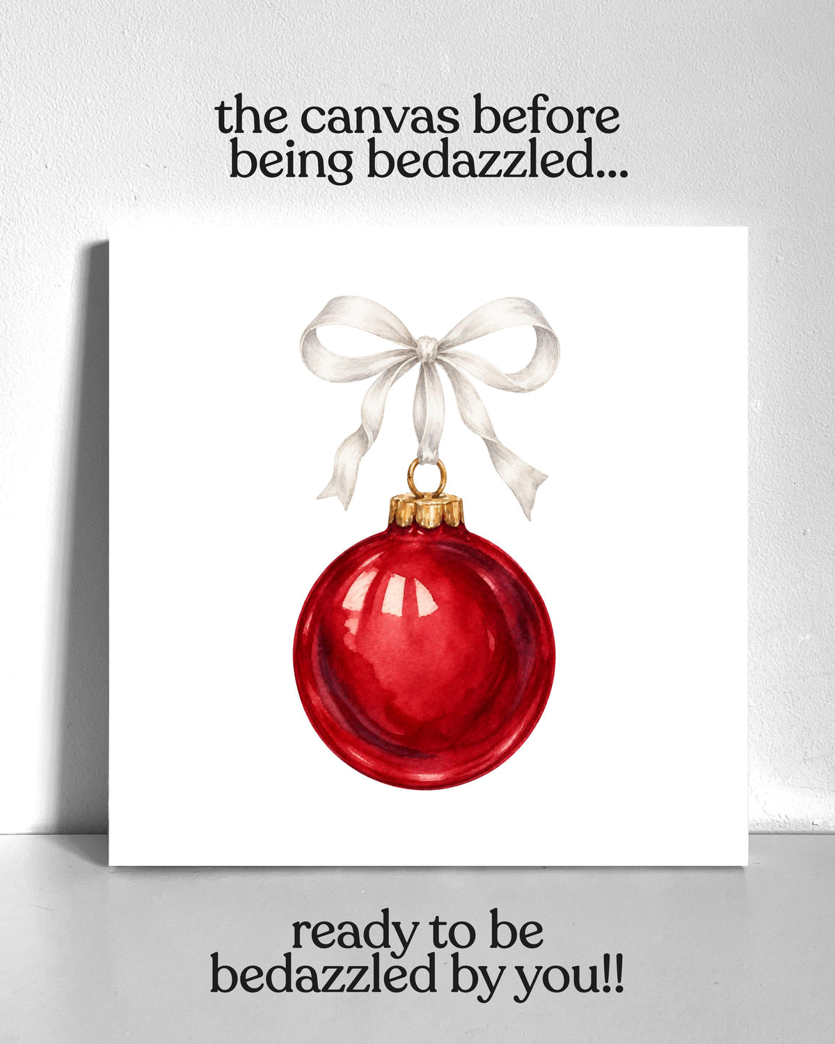 Red Ornament Bedazzle Canvas Kit
