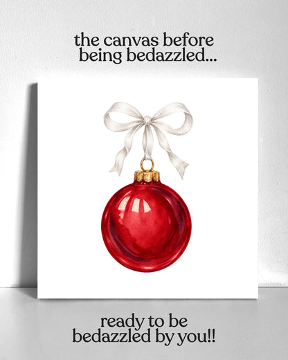 Red Ornament Bedazzle Canvas Kit