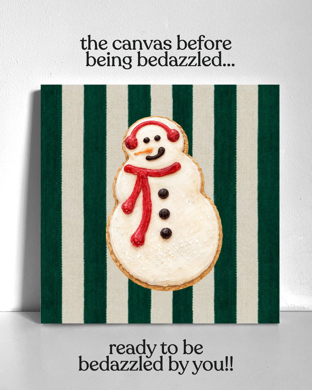 Snowman Cookie Bedazzle Canvas Kit