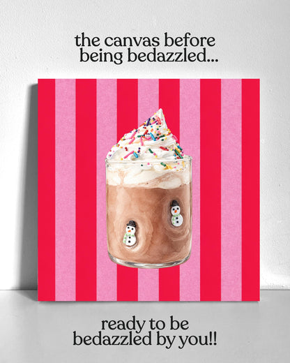 Colorful Snowman Drink Bedazzle Canvas Kit