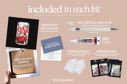 Santa Diet Cola Bedazzle Canvas Kit