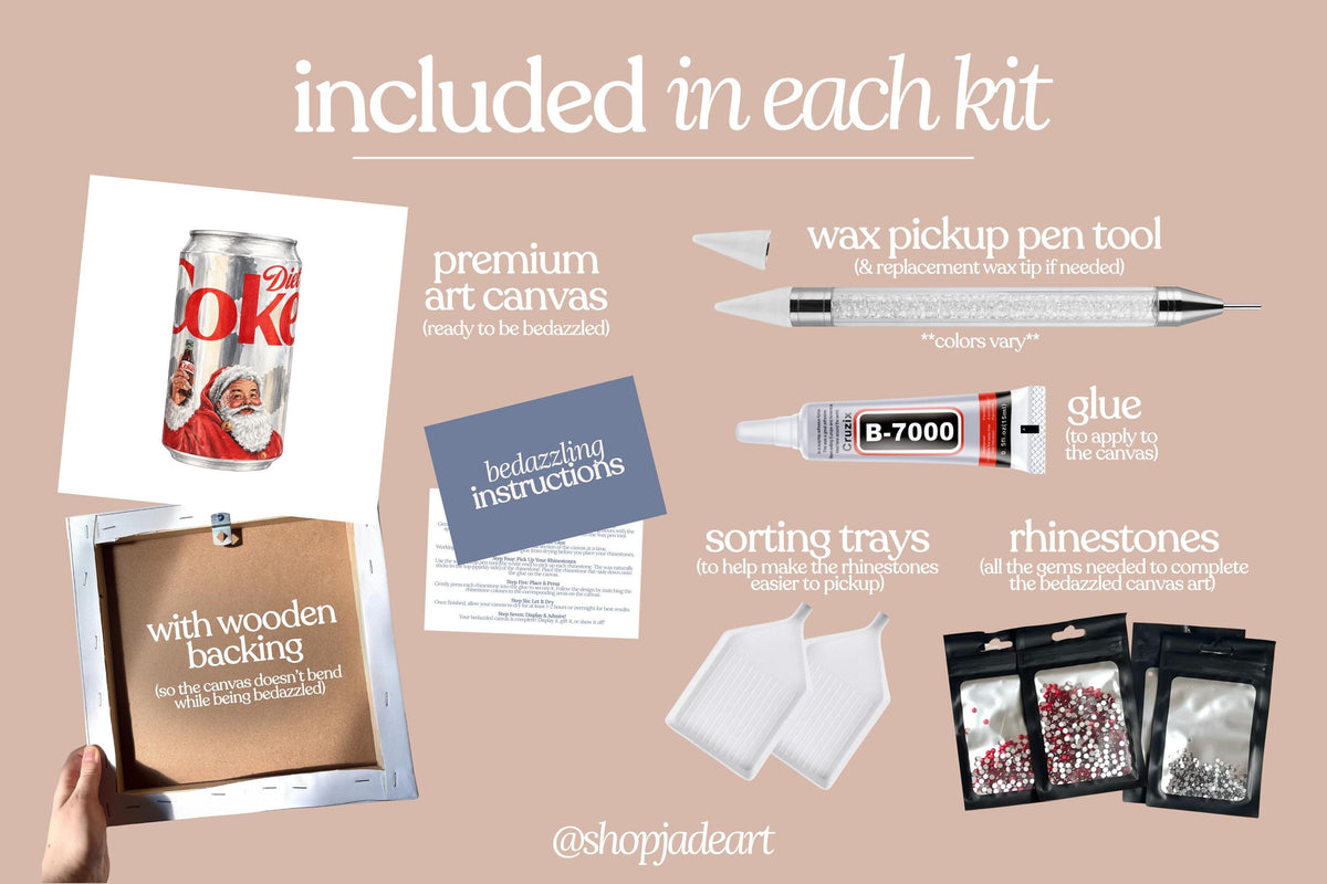 Christmas Diet Cola Bedazzle Canvas Kit