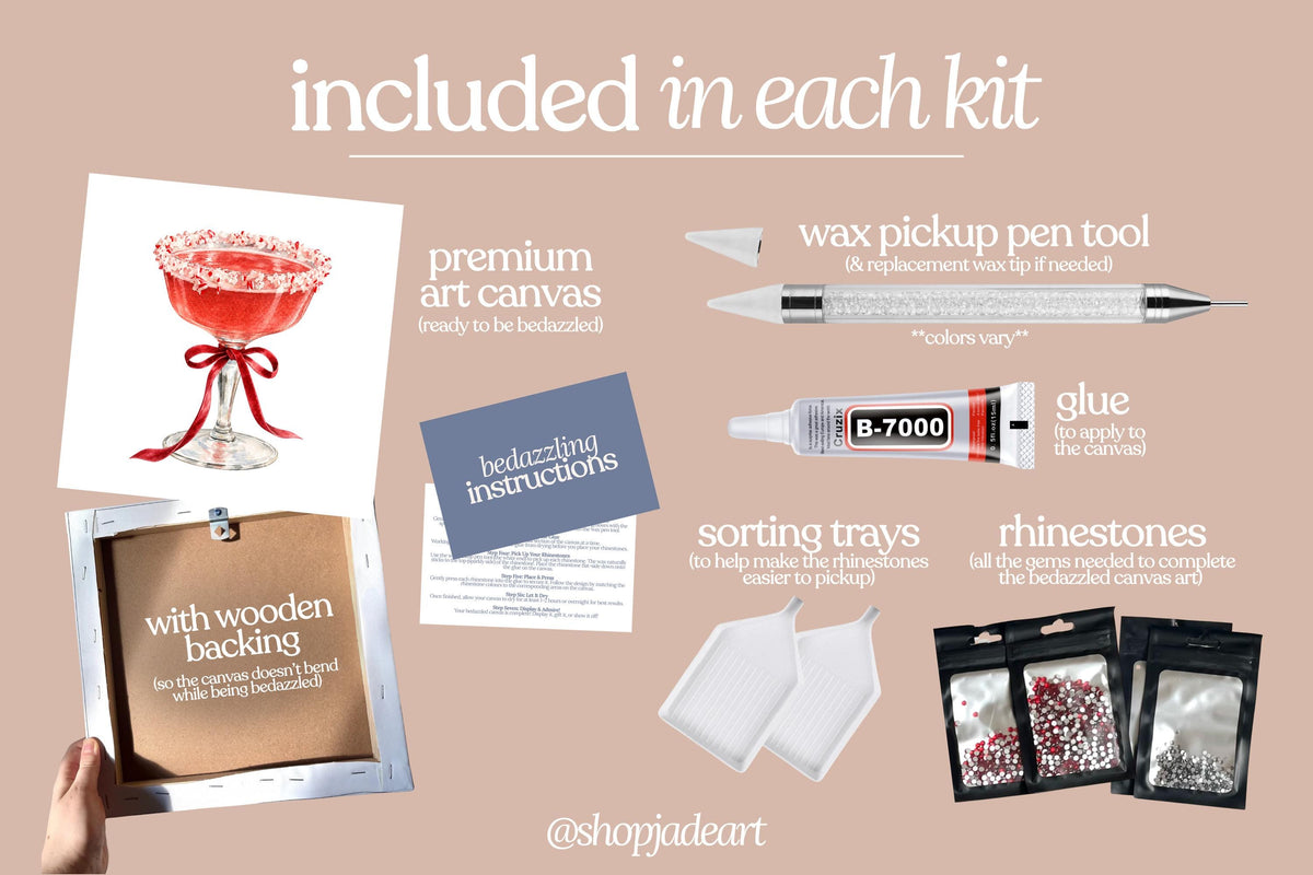 Candy Cane Mocktail Bedazzle Canvas Kit