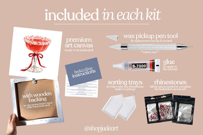 Candy Cane Mocktail Bedazzle Canvas Kit