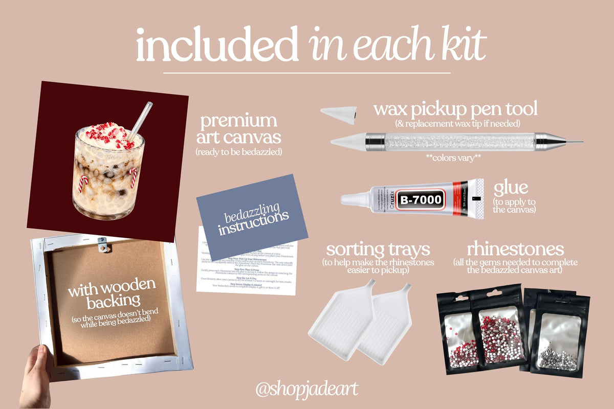 Aesthetic Holiday Drink Bedazzle Canvas Kit