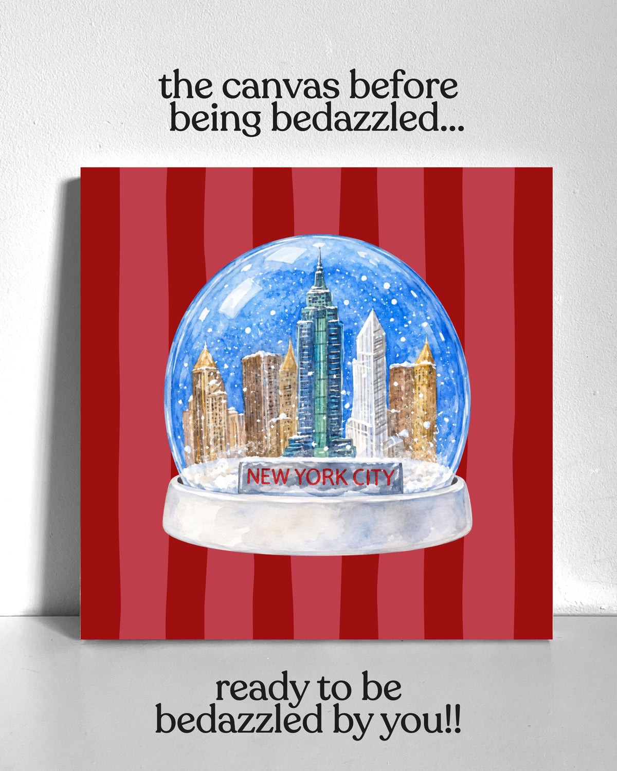 Elf Snowglobe Bedazzle Canvas Kit