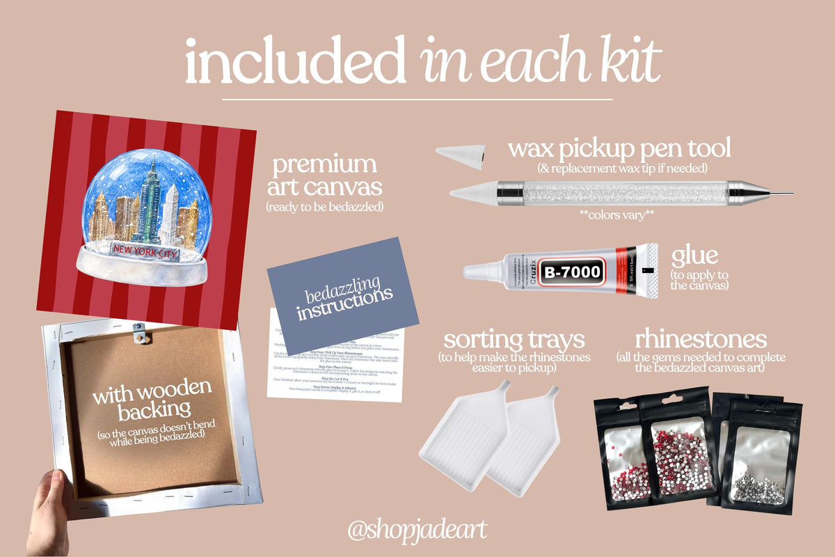 Elf Snowglobe Bedazzle Canvas Kit