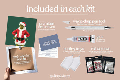 Grinch Bedazzle Canvas Kit