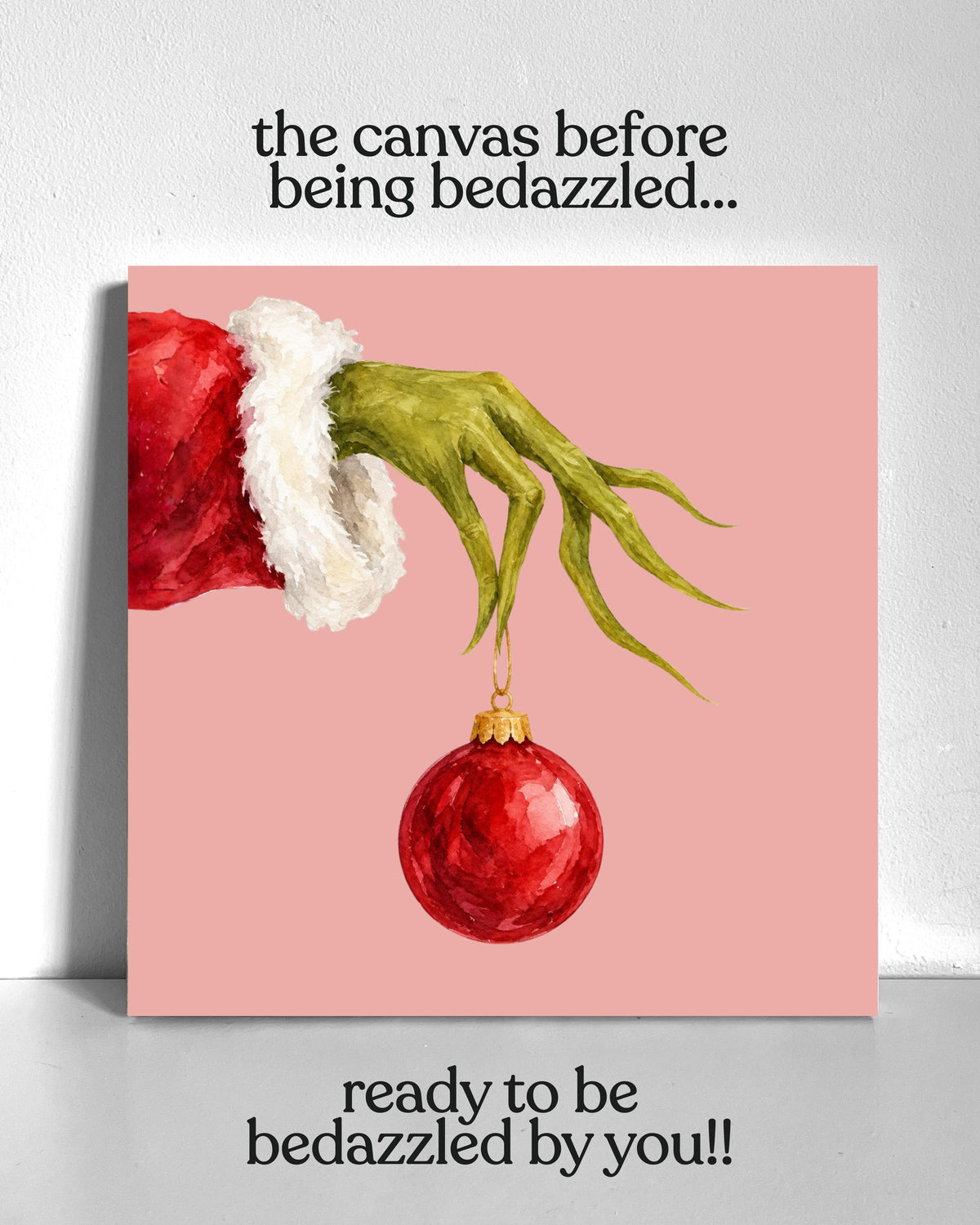 Grinch Hand Bedazzle Canvas Kit